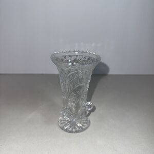 Vtg ~4" Vase Hofbauer Lead Crystal The Byrdes Collection Birds Made in Germany